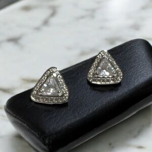 5th Avenue Elegant Triangle Triple AAA Cubic Zirconia Earrings